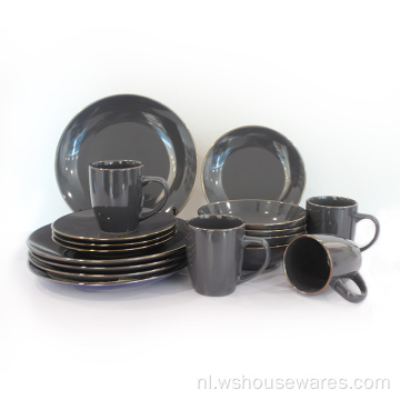 Aangepaste kleuren glazuur servies sets